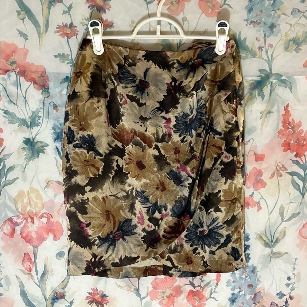 Vintage Floral Print Skirt